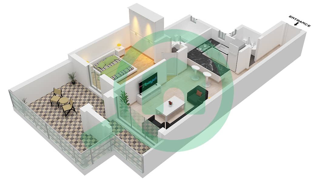 西班牙安达鲁西亚公寓 - 1 卧室公寓单位22 FLOOR 3戶型图 Floor 3 interactive3D