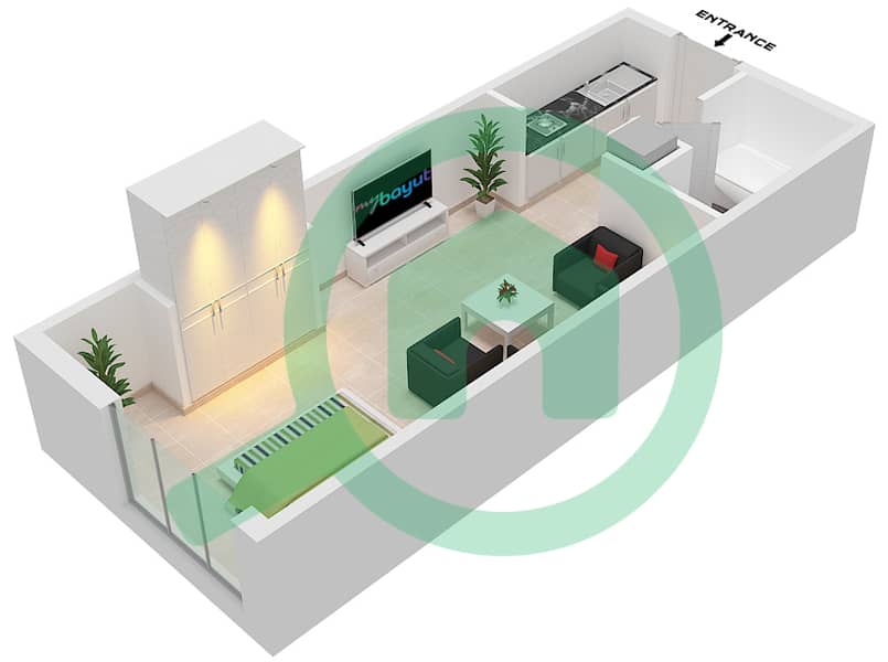 西班牙安达鲁西亚公寓 - 单身公寓单位5 FLOOR 4戶型图 Floor 4 interactive3D