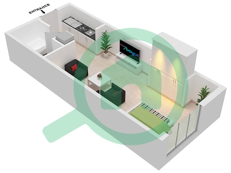 西班牙安达鲁西亚公寓 - 单身公寓单位6 FLOOR 4戶型图 Floor 4 interactive3D