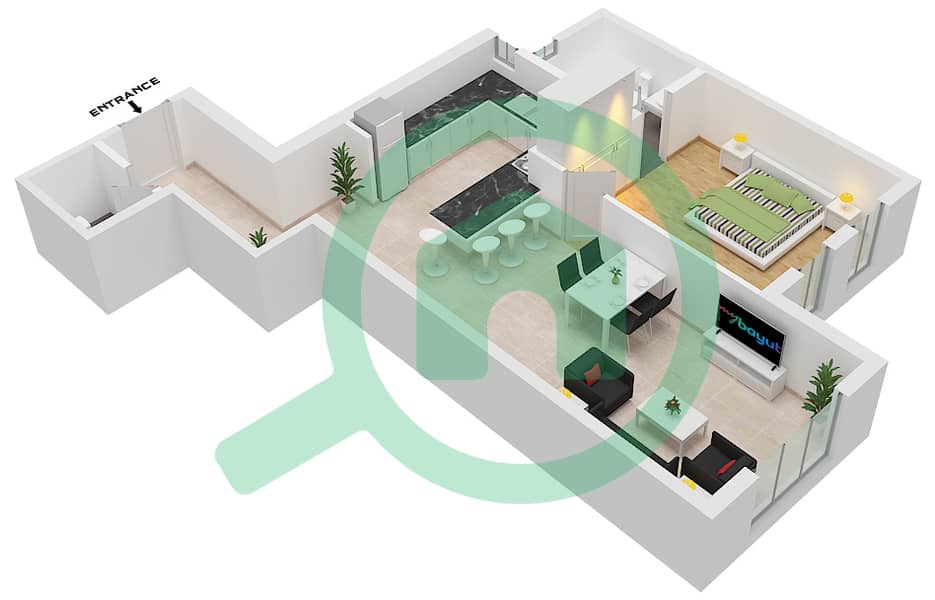 西班牙安达鲁西亚公寓 - 1 卧室公寓单位14 FLOOR 5戶型图 Floor 5 interactive3D