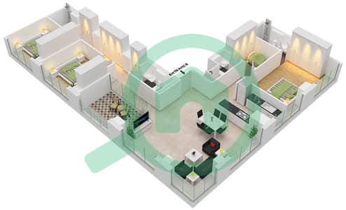 Pixel - 3 Bedroom Apartment Unit 701 Floor plan