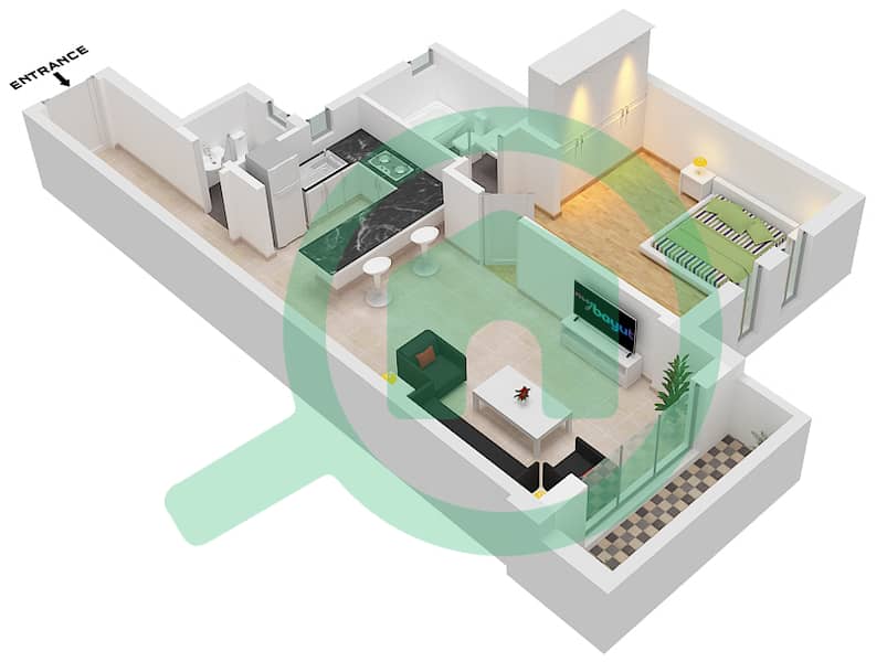 西班牙安达鲁西亚公寓 - 1 卧室公寓单位24 FLOOR 5戶型图 Floor 5 interactive3D