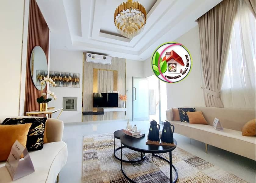 Villa for sale in Al Zahia, furnished with air conditioners, freehold for all nationalities, and free registration fees