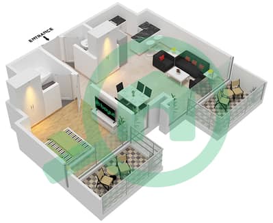 Spirit Tower - 1 Bed Apartments Type/Unit A/2 Floor plan