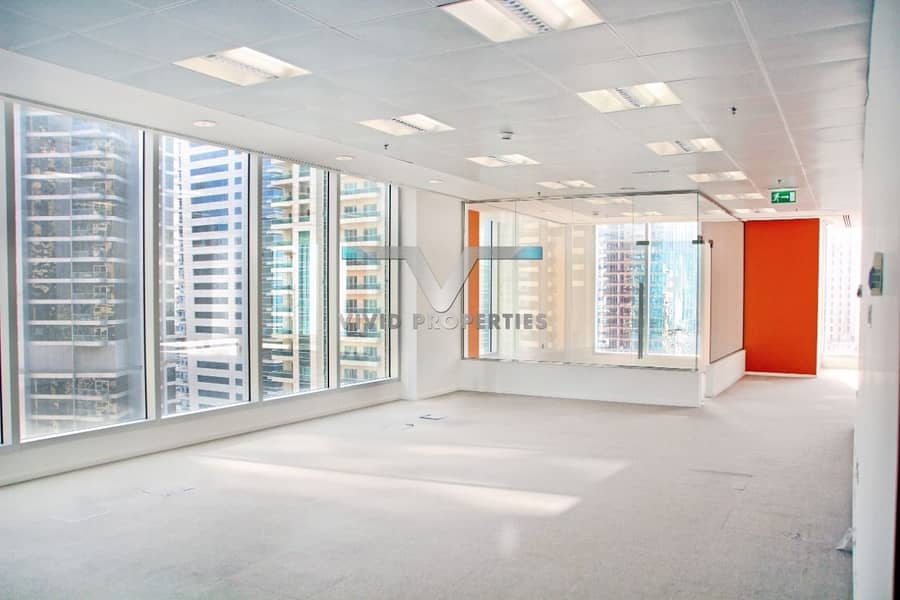 Office in JBR | Class A Tower | Fully Fitted with Glass Partitions | Half Floor