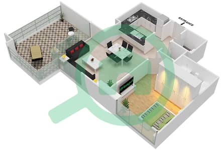 مساكن مورانو - 1 غرفة شقق نوع 8 مخطط الطابق