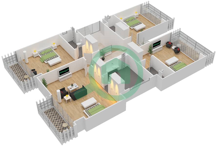 Trump Estates - 5 Bedroom Villa Type V 3-T Floor plan First Floor interactive3D