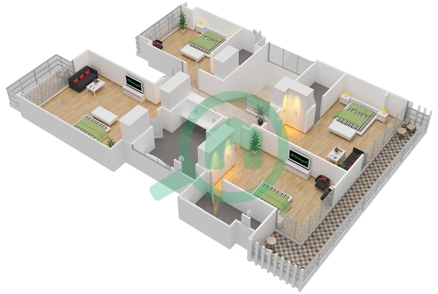Trump Estates - 5 Bedroom Villa Type V 4-T Floor plan First Floor interactive3D