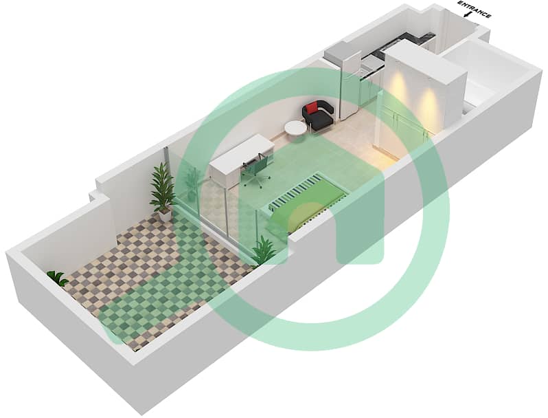 المخططات الطابقية لتصميم الوحدة A02-FLOOR 4 شقة استوديو - بيلافيستا Floor 4 interactive3D