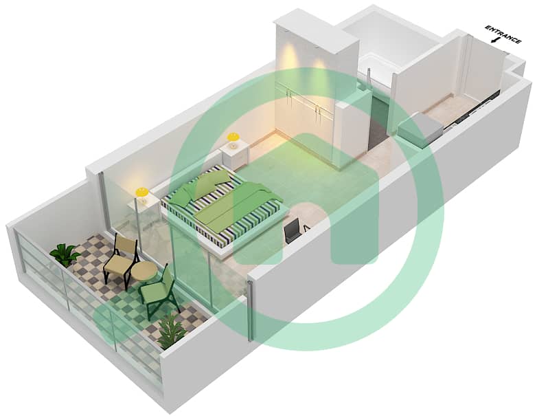 Bellavista - Studio Apartment Unit A05-FLOOR 4-31 Floor plan Floor 4-31 interactive3D