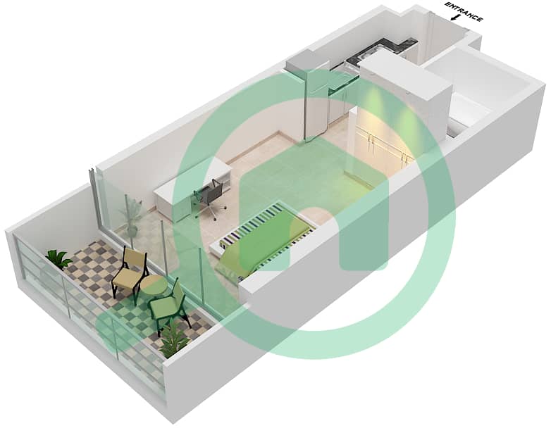 Bellavista - Studio Apartment Unit A06-FLOOR 4-31 Floor plan Floor 4-31 interactive3D