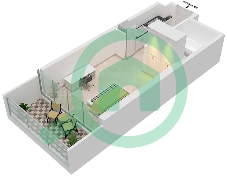 美丽景色公寓 - 单身公寓单位A08-FLOOR 4-31戶型图 Floor 4-31 interactive3D