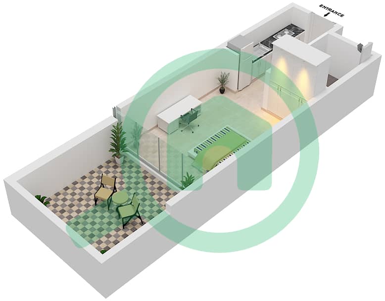 Беллависта - Апартамент Студия планировка Единица измерения A16-FLOOR 4 Floor 4 interactive3D