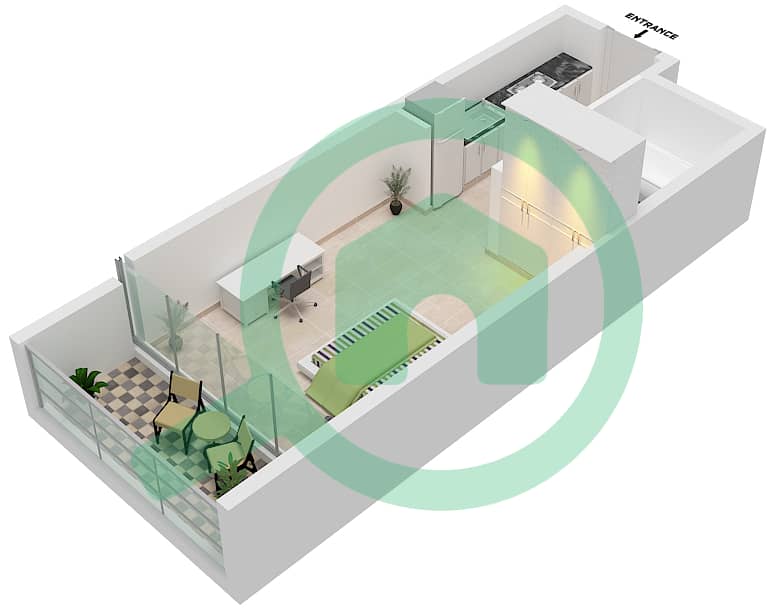 Беллависта - Апартамент Студия планировка Единица измерения A18- FLOOR 5-29 Floor 5-29 interactive3D