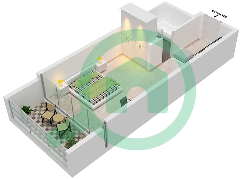 Беллависта - Апартамент Студия планировка Единица измерения A03-FLOOR 32,33 Floor 32,33 interactive3D