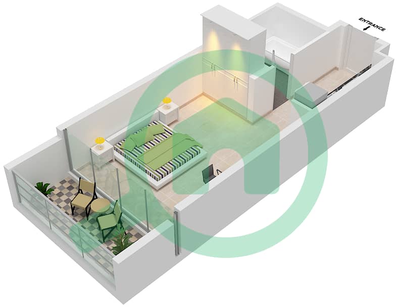 Bellavista - Studio Apartment Unit A07-FLOOR 32,33 Floor plan Floor 32,33 interactive3D