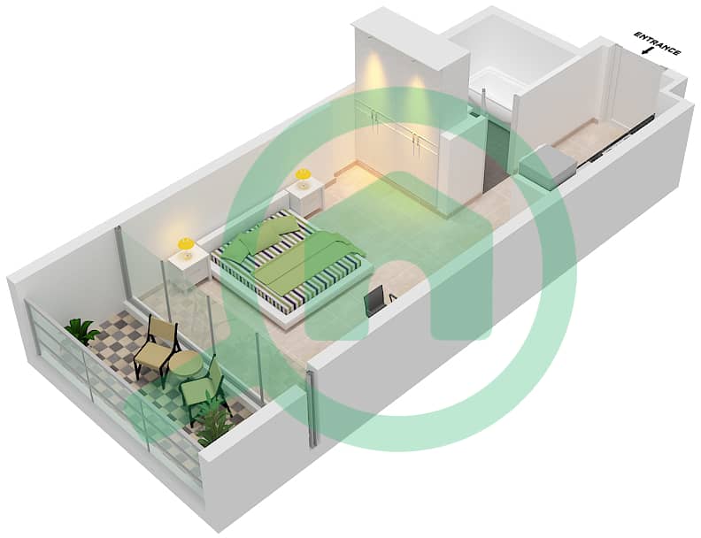 المخططات الطابقية لتصميم الوحدة A13-FLOOR 32,33 شقة استوديو - بيلافيستا Floor 32,33 interactive3D