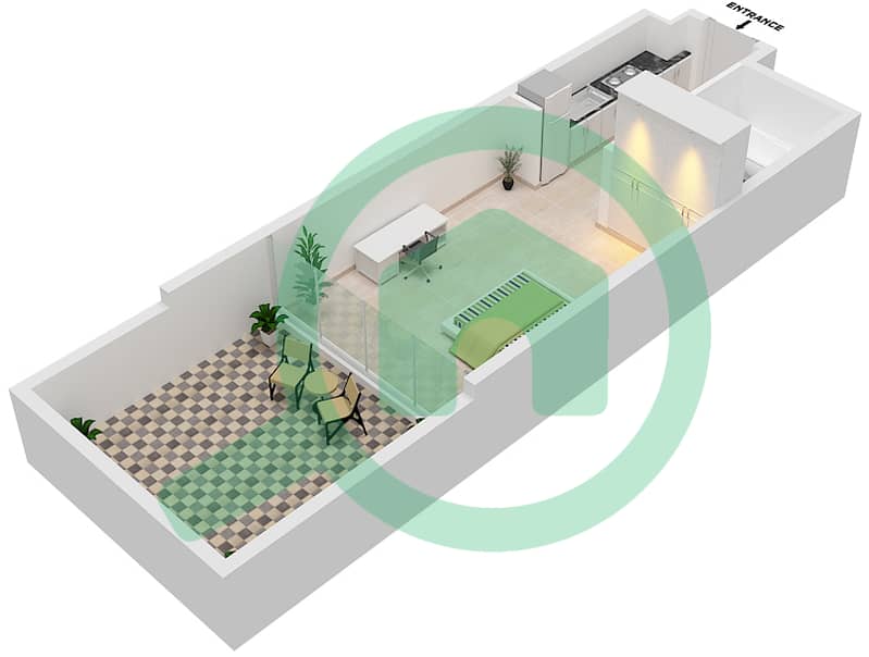 المخططات الطابقية لتصميم الوحدة B01-FLOOR 4 شقة استوديو - بيلافيستا Floor 4 interactive3D