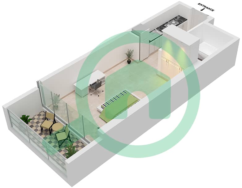 المخططات الطابقية لتصميم الوحدة B07-FLOOR 4-31 شقة استوديو - بيلافيستا Floor 4-31 interactive3D