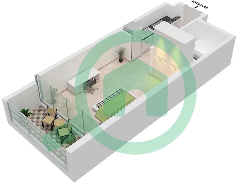 Bellavista - Studio Apartment Unit B09-FLOOR 4-15,30,31 Floor plan Floor 4-15,30,31 interactive3D
