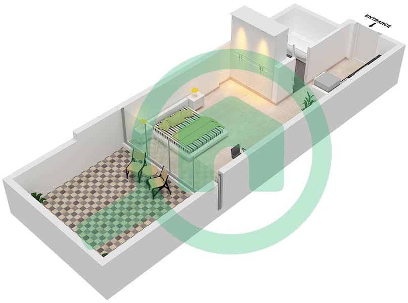 Bellavista - Studio Apartment Unit B17-FLOOR 4 Floor plan Floor 4 interactive3D