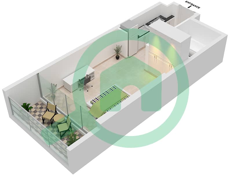 Bellavista - Studio Apartment Unit B01-FLOOR 5-31 Floor plan Floor 5-31 interactive3D