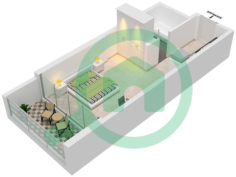المخططات الطابقية لتصميم الوحدة B02-FLOOR 5-31 شقة استوديو - بيلافيستا Floor 5-31 interactive3D