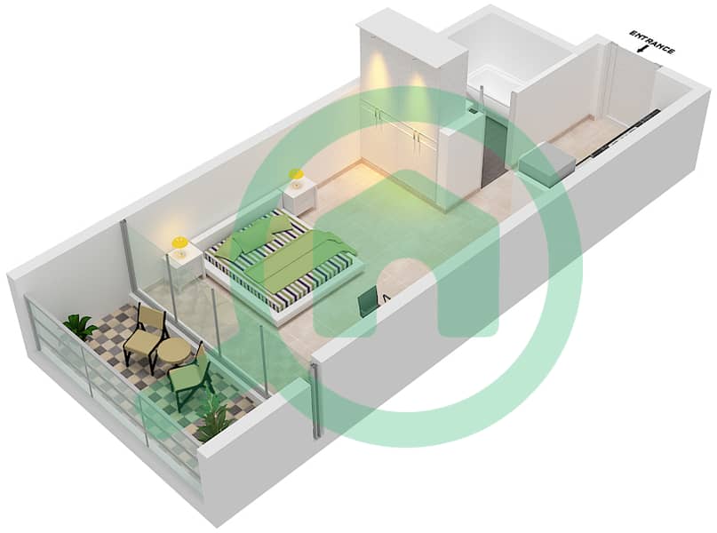 المخططات الطابقية لتصميم الوحدة B15-FLOOR 5-15 شقة استوديو - بيلافيستا Floor 5-15 interactive3D