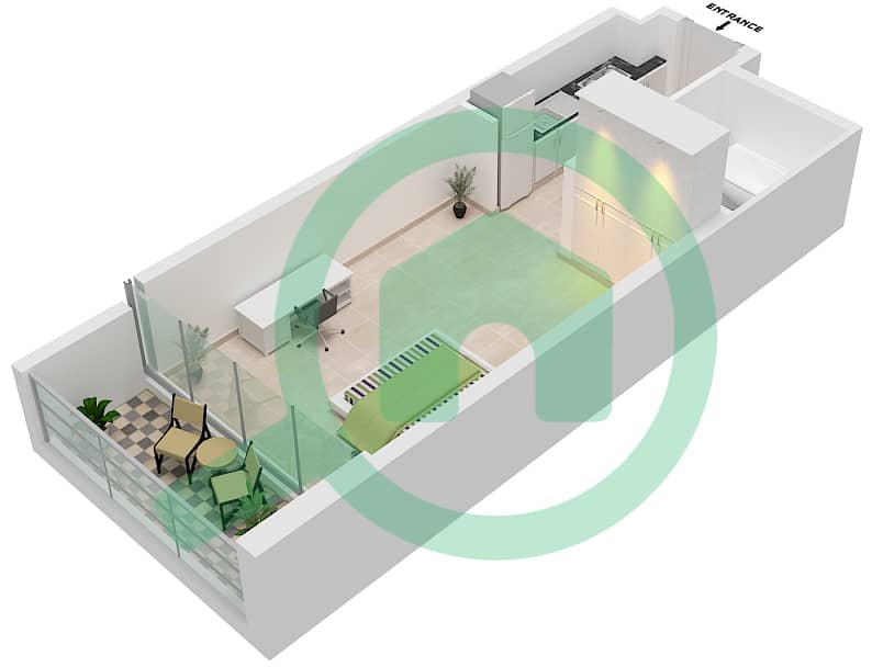 Bellavista - Studio Apartment Unit B07-FLOOR 32,33 Floor plan Floor 32,33 interactive3D