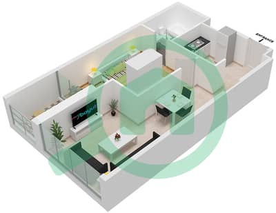 المخططات الطابقية لتصميم الوحدة B10-FLOOR 32,33 شقة 1 غرفة نوم - بيلافيستا
