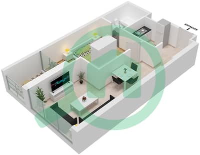المخططات الطابقية لتصميم الوحدة C09- FLOOR 4 شقة 1 غرفة نوم - بيلافيستا