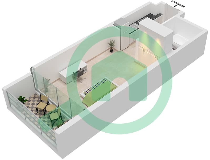 المخططات الطابقية لتصميم الوحدة C06- FLOOR 4 شقة استوديو - بيلافيستا Floor 4 interactive3D