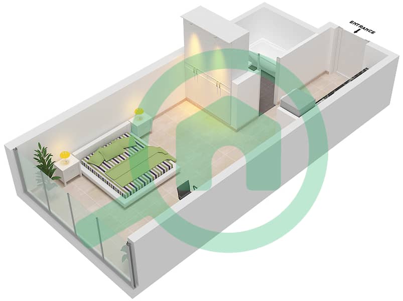 المخططات الطابقية لتصميم الوحدة C07- FLOOR 4 شقة استوديو - بيلافيستا Floor 4 interactive3D