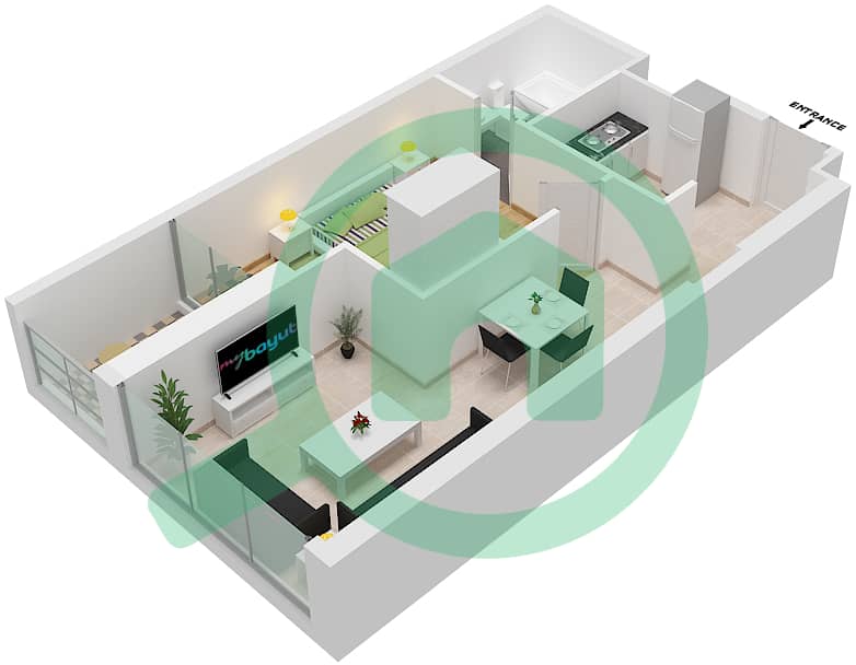 美丽景色公寓 - 1 卧室公寓单位C09- FLOOR 4戶型图 Floor 4 interactive3D