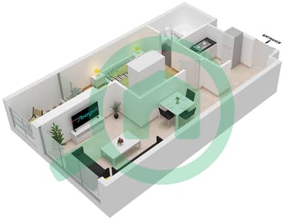 المخططات الطابقية لتصميم الوحدة C12- FLOOR 5-15,31,32 شقة 1 غرفة نوم - بيلافيستا