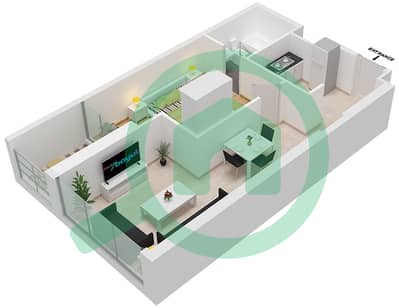 المخططات الطابقية لتصميم الوحدة C10- FLOOR 16-30,33,34 شقة 1 غرفة نوم - بيلافيستا