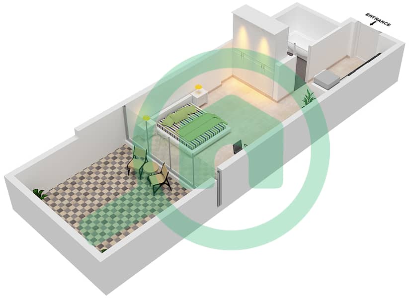 المخططات الطابقية لتصميم الوحدة C14- FLOOR 4 شقة استوديو - بيلافيستا Floor 4 interactive3D