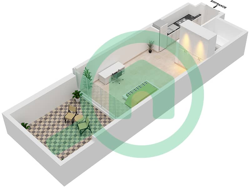 المخططات الطابقية لتصميم الوحدة C15- FLOOR 4 شقة استوديو - بيلافيستا Floor 4 interactive3D