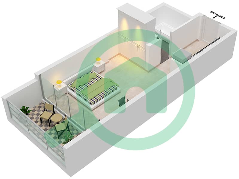 المخططات الطابقية لتصميم الوحدة C02- FLOOR 5-32 شقة استوديو - بيلافيستا Floor 5-32 interactive3D