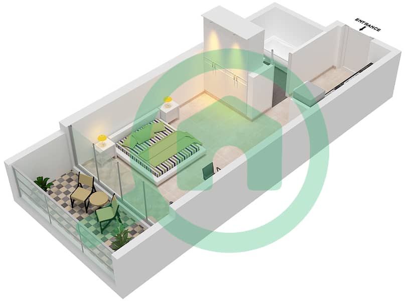 المخططات الطابقية لتصميم الوحدة C08- FLOOR 5-15,31,32 شقة استوديو - بيلافيستا Floor 5-15,31,32 interactive3D
