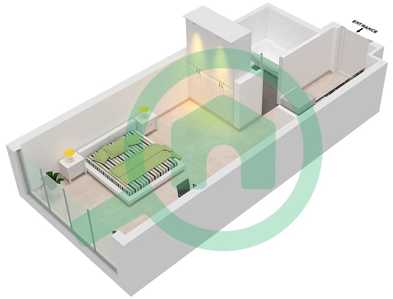 المخططات الطابقية لتصميم الوحدة C10- FLOOR 5-15,31,32 شقة استوديو - بيلافيستا Floor 5-15,31,32 interactive3D