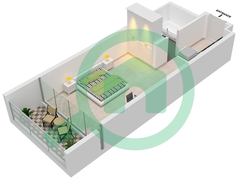 Беллависта - Апартамент Студия планировка Единица измерения C02- FLOOR 33,34 Floor 33,34 interactive3D
