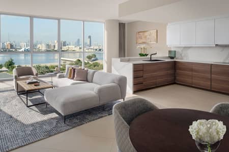 2 Bedroom Hotel Apartment for Rent in Dubai Festival City, Dubai - Living Room with Creek View