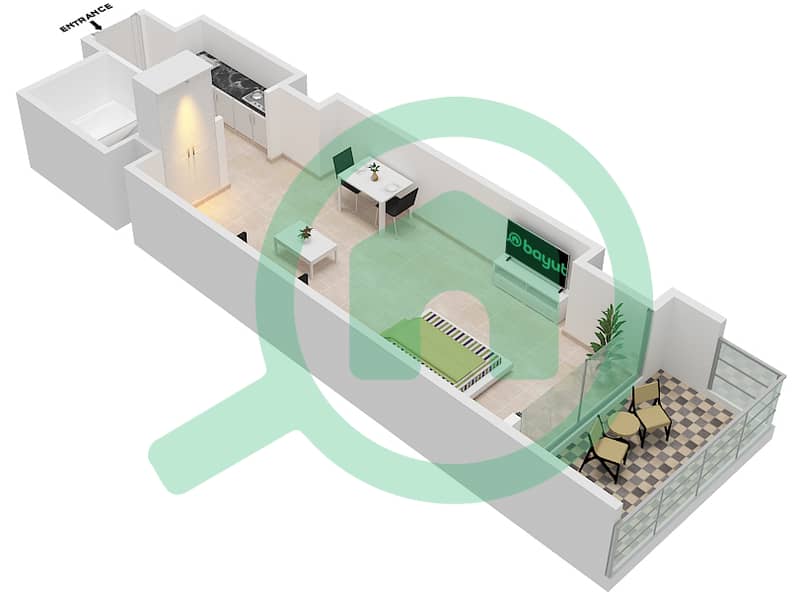 Бермуда Вьюз - Апартамент  планировка Тип/мера B1 / 13 FLOOR 1,2 Floor 1,2 interactive3D