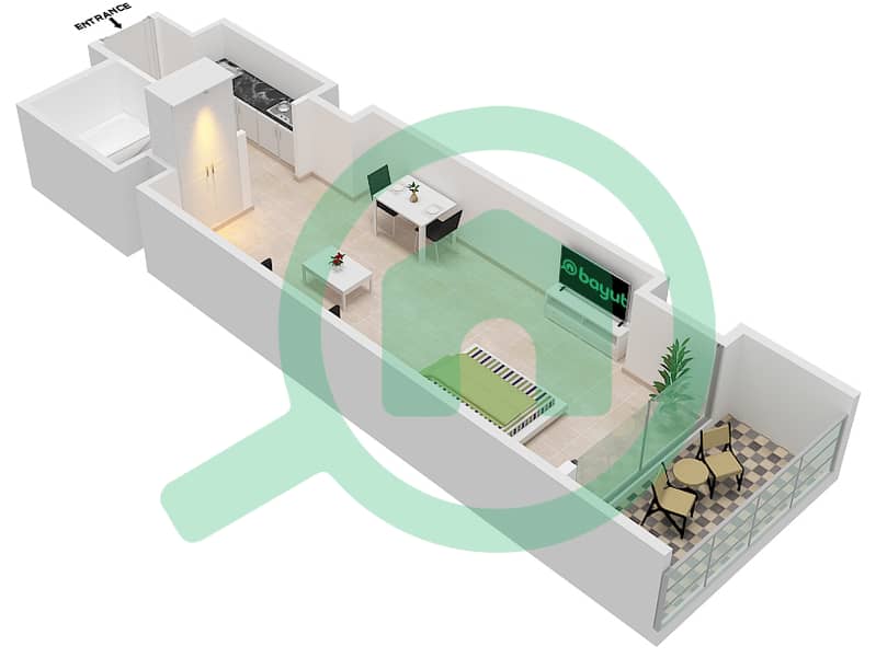 百慕大景观 - 公寓类型／单位A2 / 05 FLOOR 3-14戶型图 Floor 3-14 interactive3D