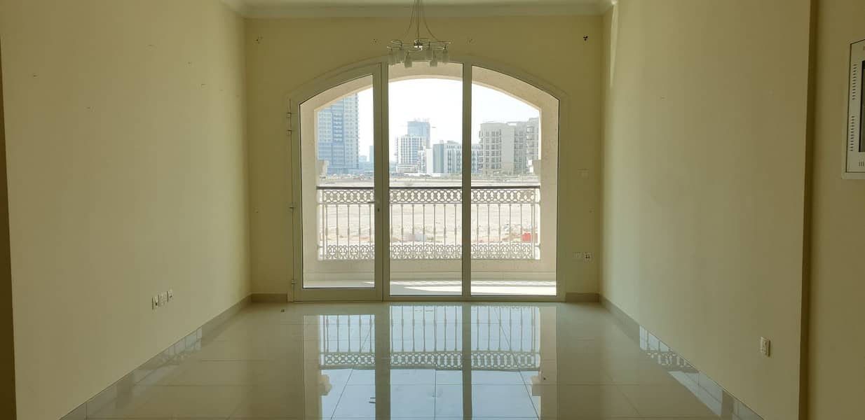 Chiller free spacious 1bhk available with two Balconies +one month free rent only AED 38k
