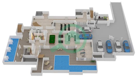 迪拜山景社区 - 8 卧室别墅类型4 MEDITERRANEAN戶型图