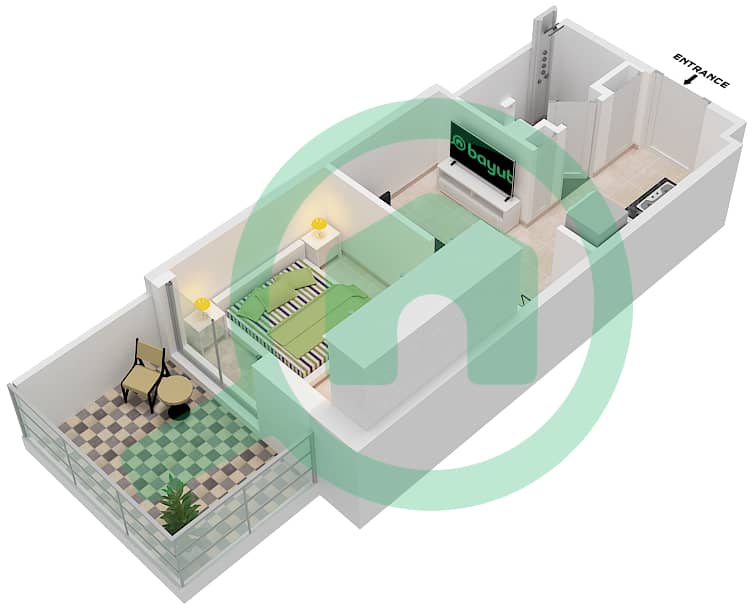 Азизи Бертон - Апартамент Студия планировка Тип/мера 2/11 FLOOR 1 Floor 1 interactive3D