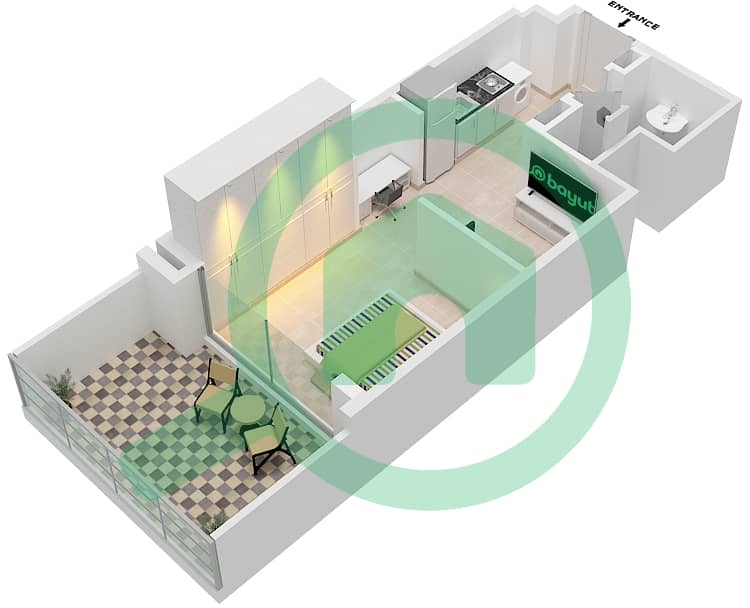 Азизи Бертон - Апартамент Студия планировка Тип/мера 2/26 FLOOR 1 Floor 1 interactive3D