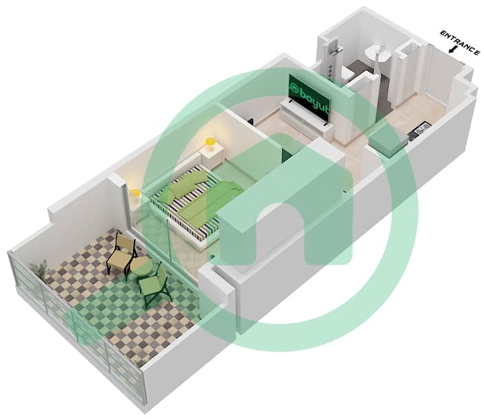 Azizi Berton - Studio Apartment Type/unit 2/27 FLOOR 1 Floor plan Floor 1 interactive3D